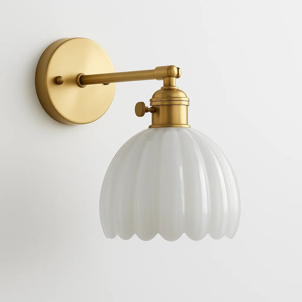 Vintage Væglampe Med Glas Tulipan Design Til Stue Belysning Væglampe Tech Butik Hvid
