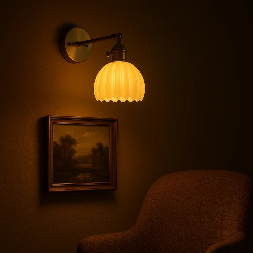 Vintage Væglampe Med Glas Tulipan Design Til Stue Belysning Væglampe Tech Butik