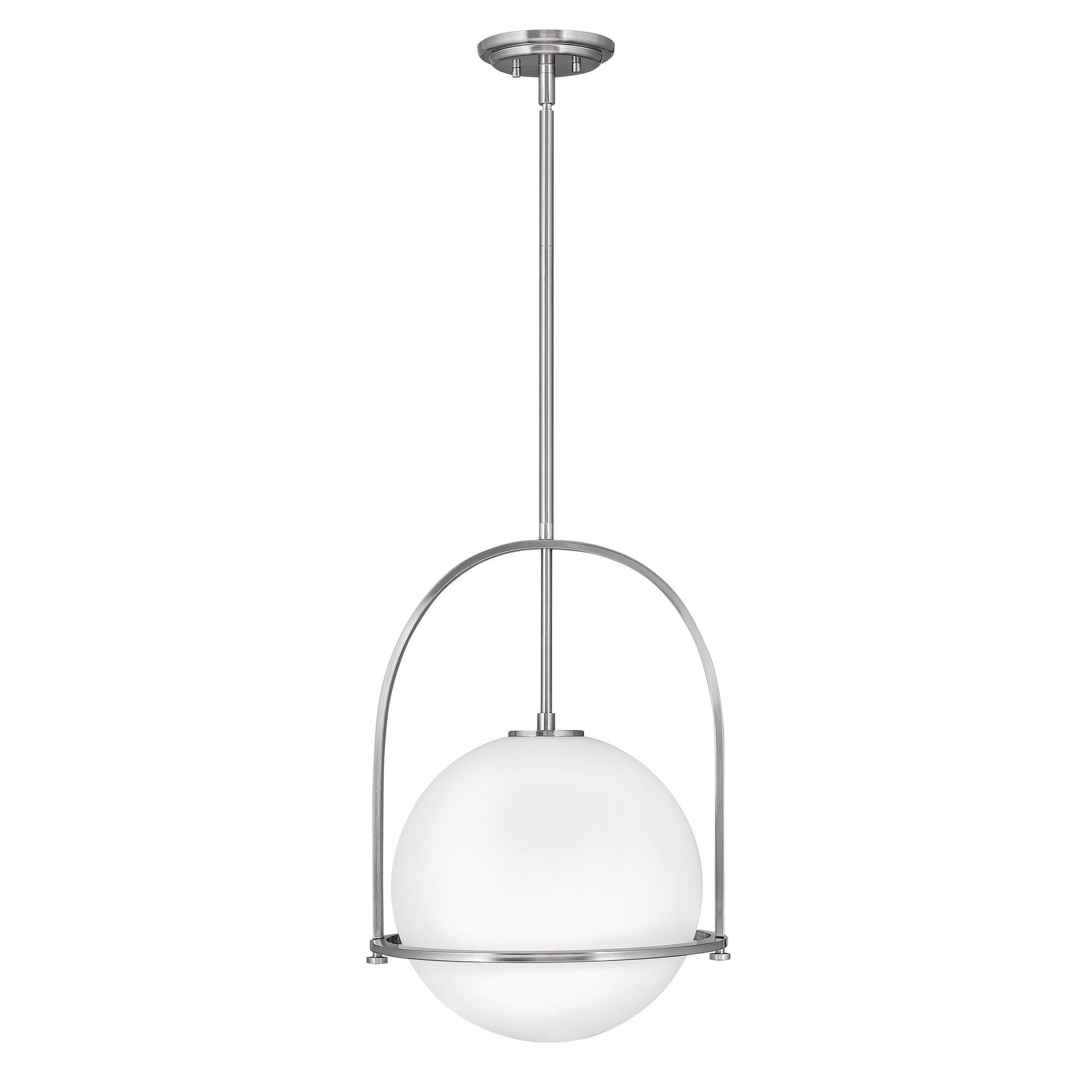 Vintage ætset opal globusformet pendel Hængelampe Tech Butik Børstet Nikkel 15cm