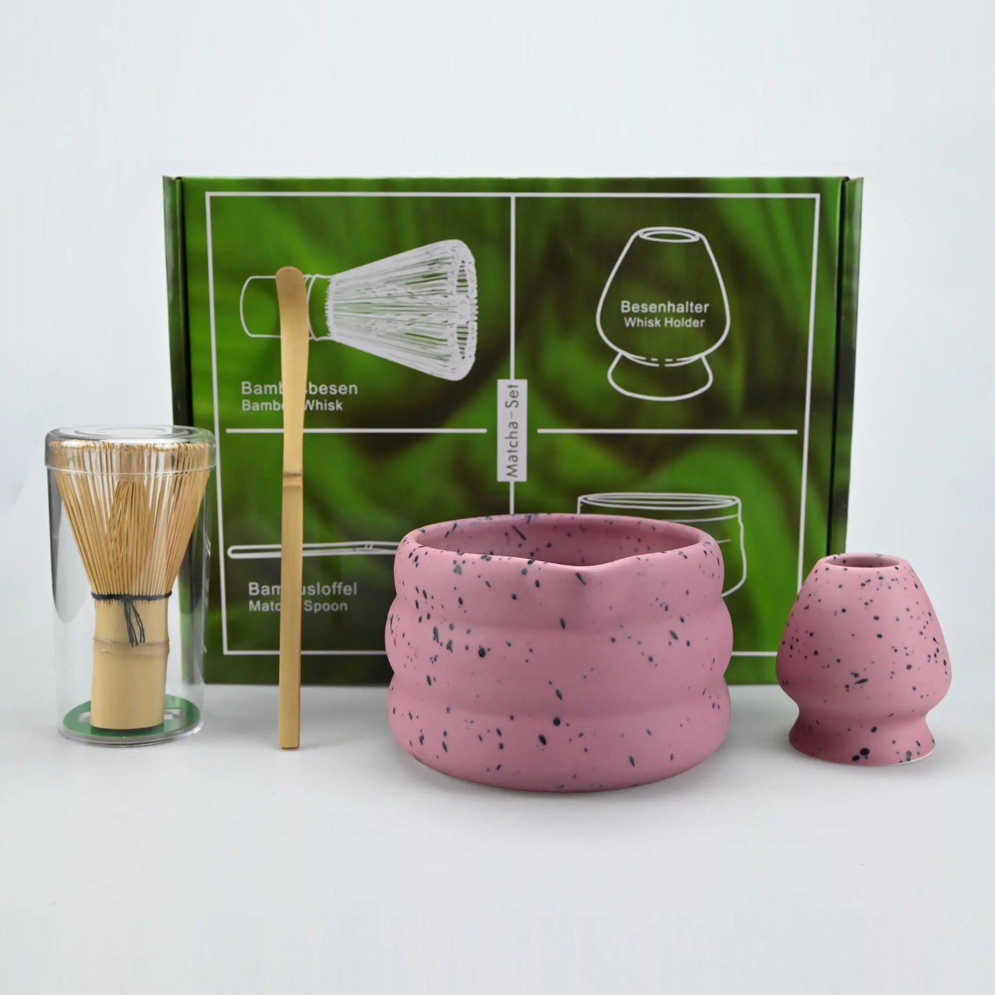 Traditionelt Matcha Tesæt – 4 Dele med Skål og Pisker Tea Set Tech Butik