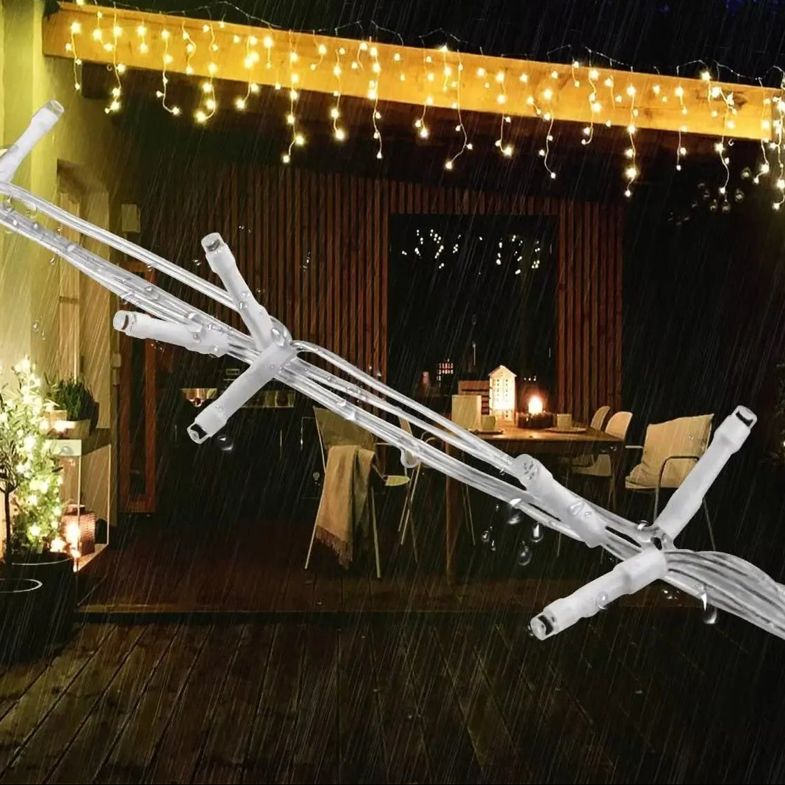 Festlige Udendørs Julelys – Magisk Vejrbestandig LED-Lysegardin Christmas Lights Tech Butik