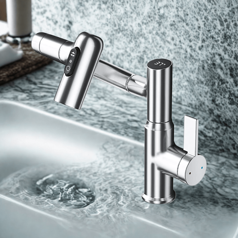 360° Drejelig Køkkenhane – Fleksibelt Design med Temperaturdisplay Faucet Tech Butik Isglans