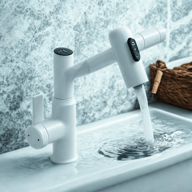 360° Drejelig Køkkenhane – Fleksibelt Design med Temperaturdisplay Faucet Tech Butik