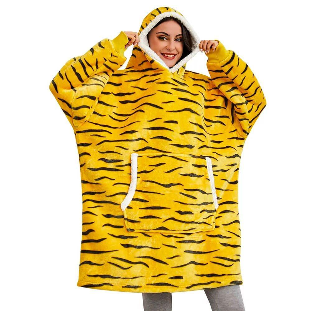 Premium Hættetæppe – Din Uundværlige Vintervarme Tech Butik Tiger print