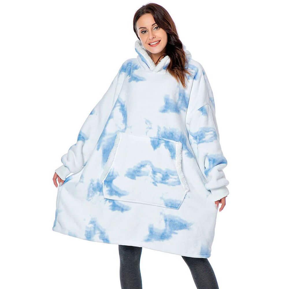 Premium Hættetæppe – Din Uundværlige Vintervarme Tech Butik Tie Dye Blå