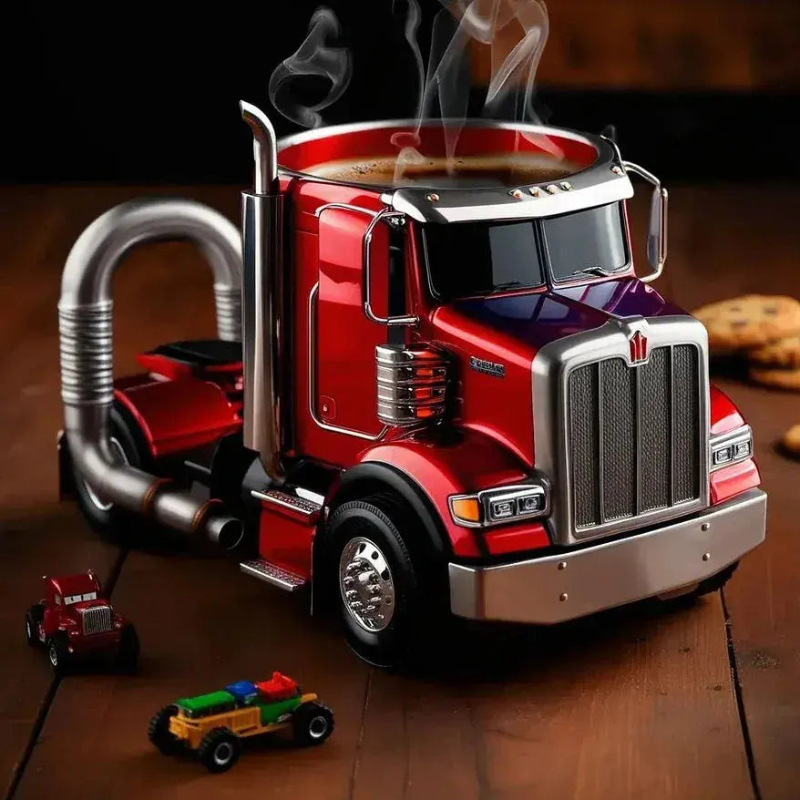 TruckMug | Kaffekop med Unikt Lastbildesign Mug Tech Butik Rød