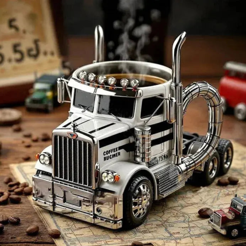 TruckMug | Kaffekop med Unikt Lastbildesign Mug Tech Butik Hvid