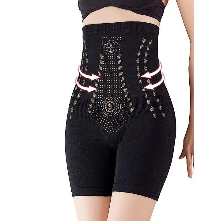 Terapibukser – Kølende Shapewear Shorts med Høj Talje og Støtte Tech Butik Sort M
