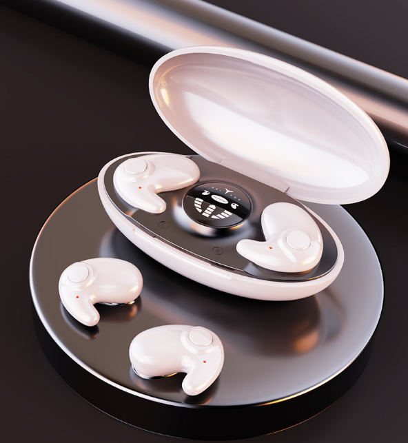Ultralette Usynlige Bluetooth-Søvn Earbuds Hovedtelefoner Tech Butik Hvid