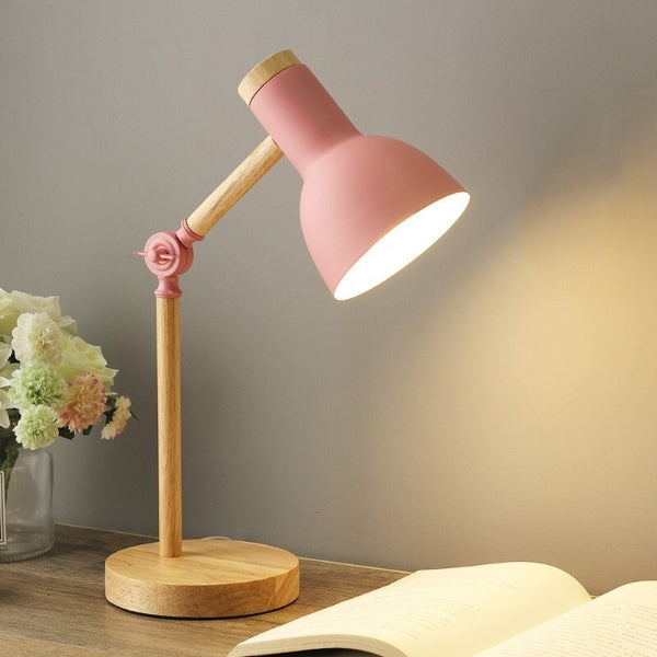 Nordisk Træ LED Bordlampe – Skandinavisk Enkelhed Møder Moderne Funktionalitet Tech Butik Lyserød Varm