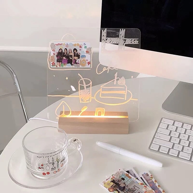 Akryl Besked- & Notetavle – Elegant Design til Nem Beskedhåndtering Desk Accessories Tech Butik Tom