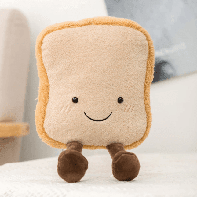 Croissant Toast Brød Plysdyr – Blød, Charmerende og Krammevenlig Tech Butik Brød (16X9cm)