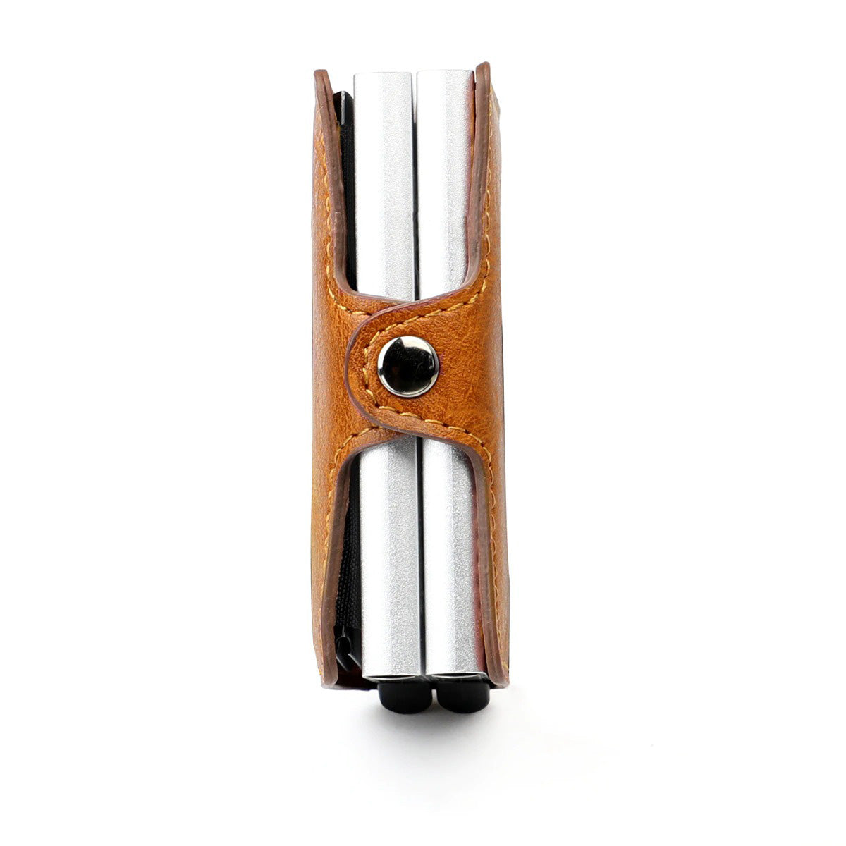 RFID-Blokerende Læderpung – Dobbelt Pop-up Aluminiums Kortholder-System Wallets Tech Butik