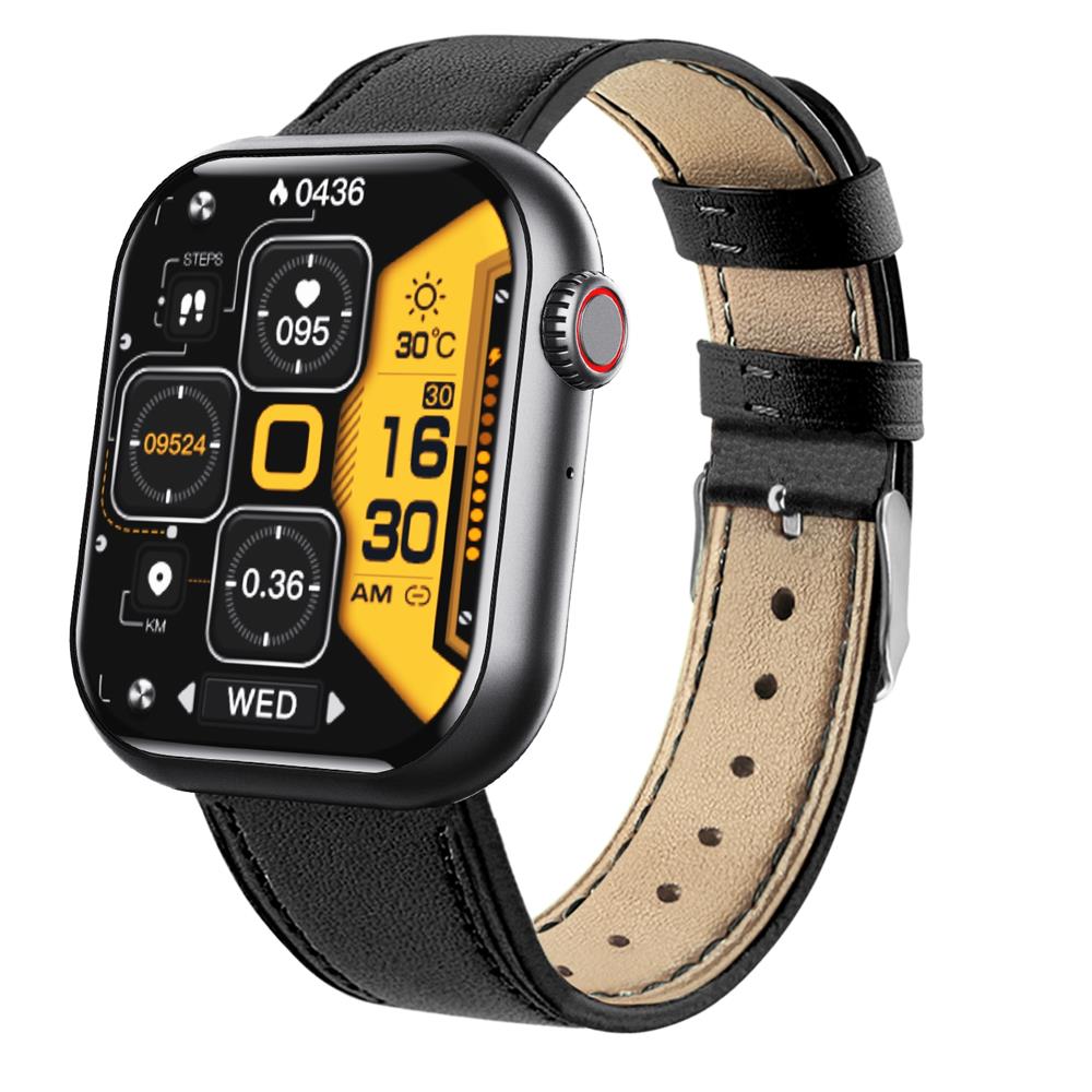 Avanceret Sundhedsovervågnings-Smartwatch – Omfattende Sundhedsovervågning på Dit Håndled Tech Butik F57 anløbet/sort læder