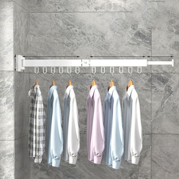 Utrækkeligt Tørrestativ til Tøj – Pladsbesparende Vægmonteret Tøjstativ Hangers Tech Butik
