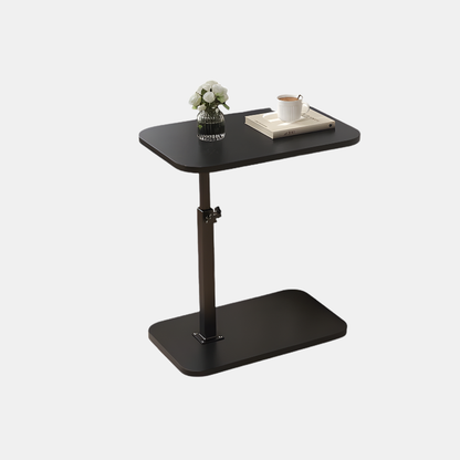 Justerbart Træ Sidebord – Slank Metalramme til Soveværelse & Stue Home Accessories Tech Butik Sort