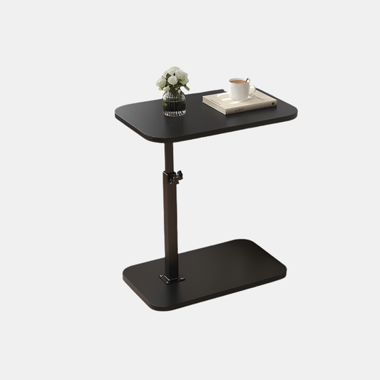 Justerbart Træ Sidebord – Slank Metalramme til Soveværelse & Stue Home Accessories Tech Butik Sort