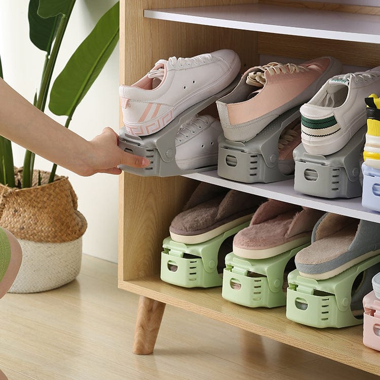 Justerbar Dobbeltlags Skoreol – Pladsbesparende Stabelbar Organizer Storage & Organization Tech Butik