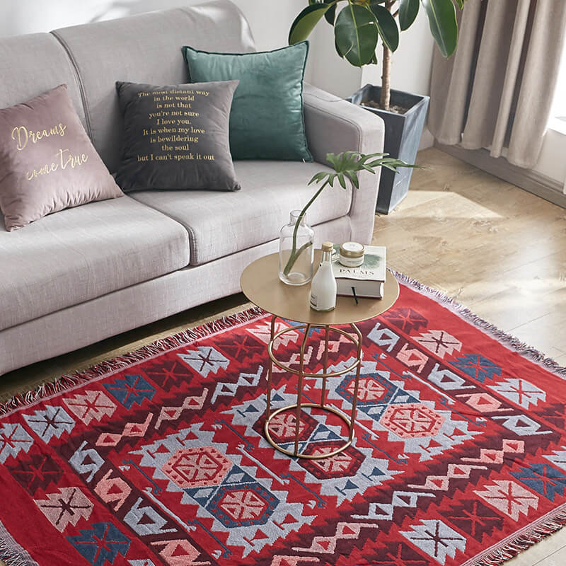 Vendbart Sofaplaid i Boheme-Stil med Dekorative Kvastdetaljer sofa throw Tech Butik