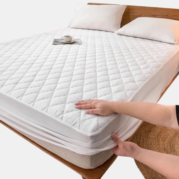 Quiltet Vandtæt Madrasunderlag – Komfortabel Madrasbeskytter med Facon Mattress Protectors Tech Butik Hvid 3x6