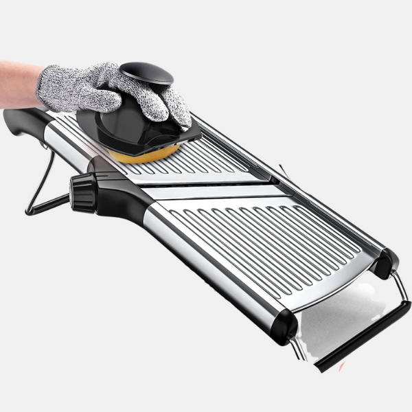 Premium Madskærer med Skærehandsker – Præcis, Sikker og Effektiv i Køkkenet ****Premium Foodsnijder met Snijbestendige Handschoenen Tech Butik Justerbar Professionel Mandolin