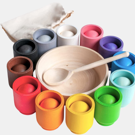 Farvesorteringslegetøj i Træ – Lær Farver Gennem Leg | Ordningsspil Educational Toys Tech Butik