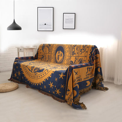 Vendbart Sofaplaid i Boheme-Stil med Dekorative Kvastdetaljer sofa throw Tech Butik