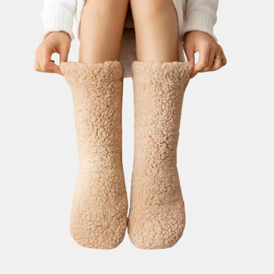 Fluffy Termo Lounge Sokker – Bløde & Varme Hjemmesokker til Vinterkomfort Kleding & accessoires > Kleding > Sokken > Huissokken Tech Butik Lys brun