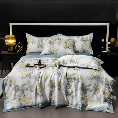 Elegant Dynebetræk Sæt – 4-dele Blomstret Sengetøjssæt Bedding Tech Butik Calla Lily 142 x 192 cm - 4-delt sæt (1 x dyne + 1 x lagen + 2 pudebetræk)