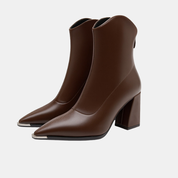 Læderstøvler med Kromspids – Elegant og Moderne Design Boots Tech Butik Brun 35