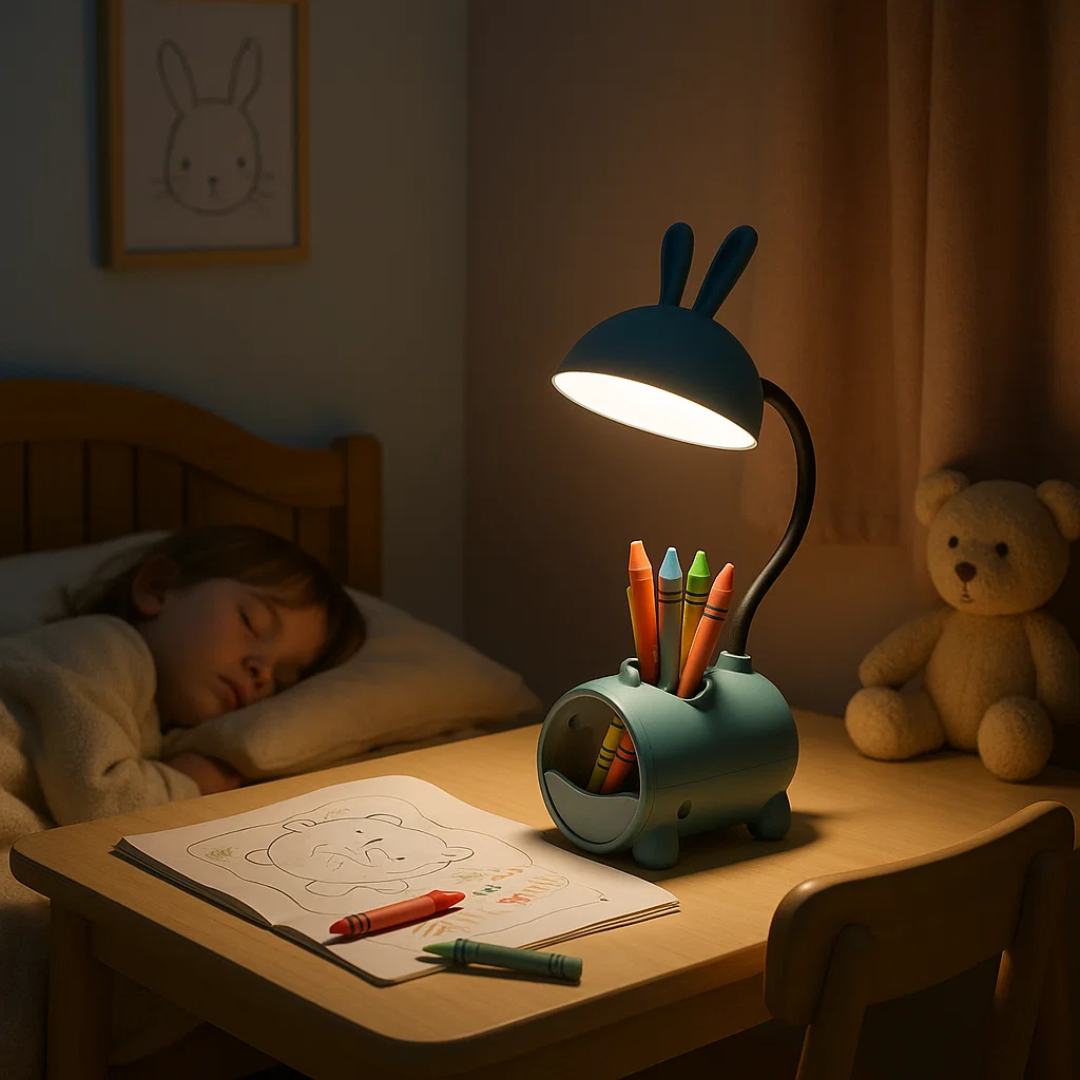 Kreativ LED Bordlampe med Penneholder – Funktionel og Stilfuld Belysningsløsning til Skrivebordet Table lamp Tech Butik