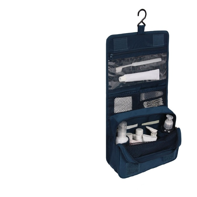 Toiletartikler Rejsetaske - Vandafvisende med Drejelig Krog Cosmetic & Toiletry Bags Tech Butik Mørkeblå 24 cm × 19 cm × 8 cm