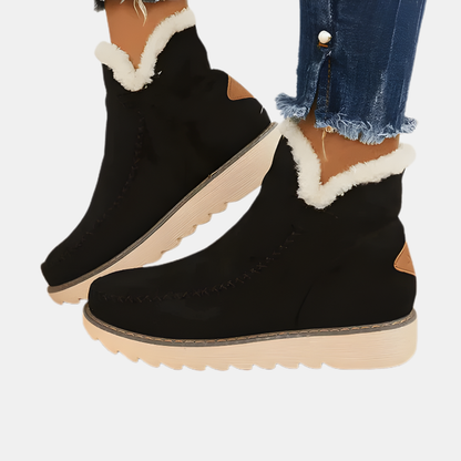 Kvinders Stilfulde Varme Ankelstøvler – Komfortable Vinterstøvler Tech Butik Sort 34