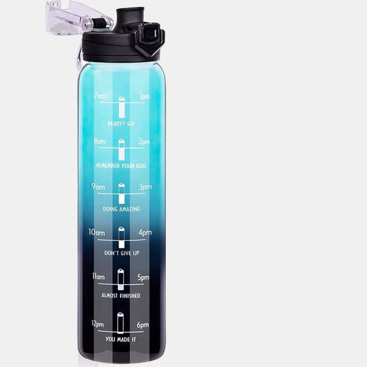 1 Liter Glas Vandflaske Med Tidmarkeringer Og Neopren Cover Glasvandflaske Tech Butik Default