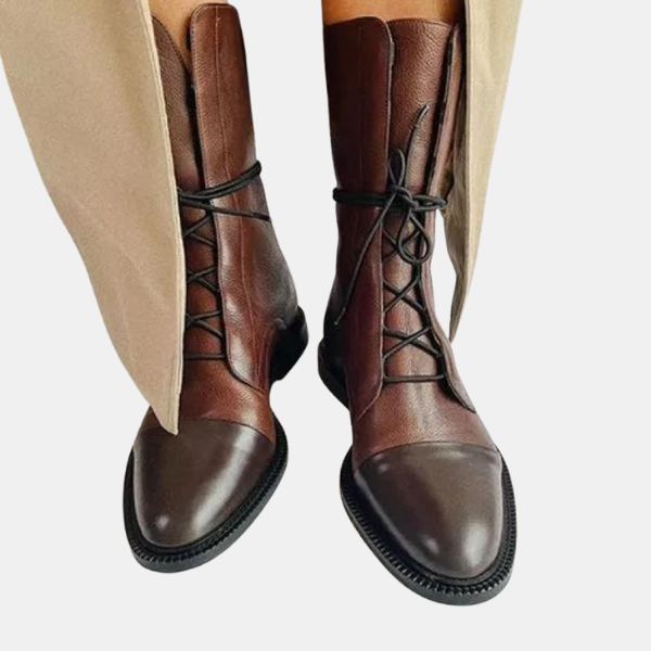 Læderstøvler til Kvinder – Snørelukning, Mellemhøjt Skaft og Komfort Boots Tech Butik Brun 35