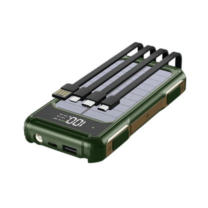 Bærbar Powerbank med LED-display & hurtigopladningskabel Powerbanks Tech Butik Oliven