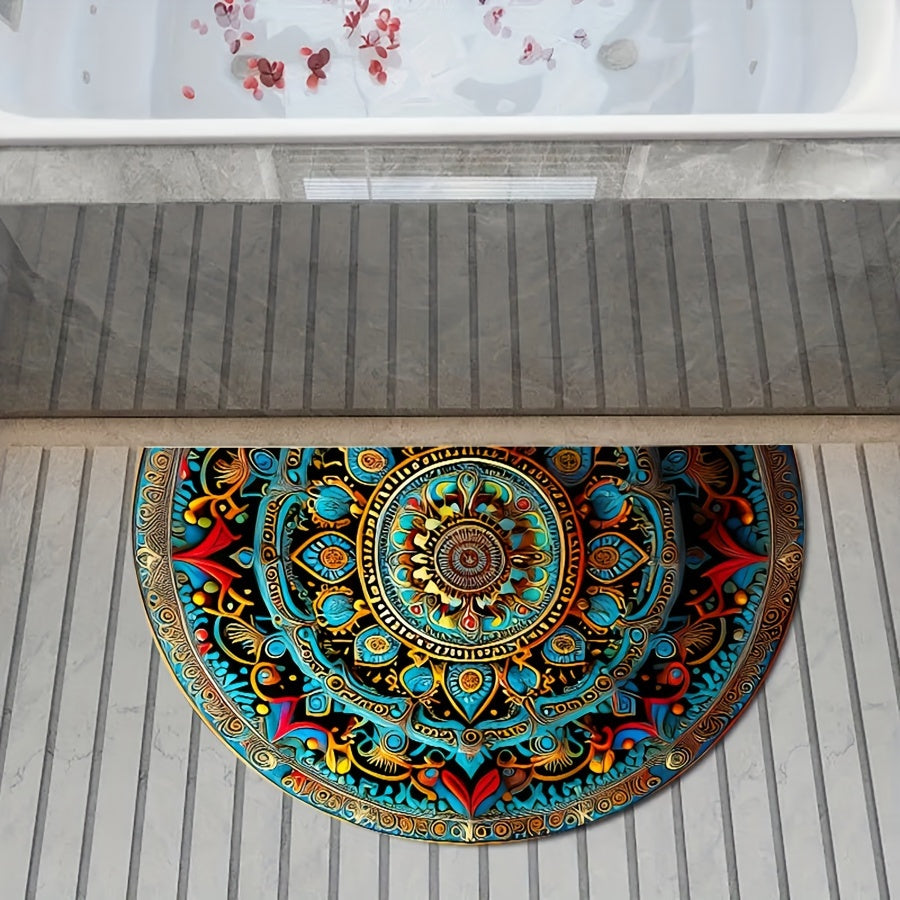 Dekorativ Mandala Gummimåtte – Holdbar Skridsikker Udendørs Måtte Doormats Tech Butik