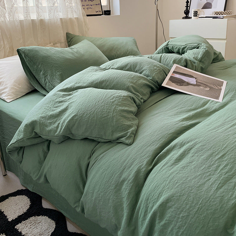 Minimalistisk Bomulds Sengetøjssæt – Enkel Elegance med Hygge og Komfort Bedding Tech Butik Grøn Tvilling