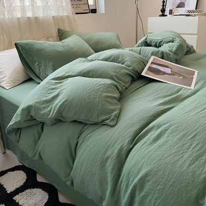 Minimalistisk Bomulds Sengetøjssæt – Enkel Elegance med Hygge og Komfort Bedding Tech Butik Grøn Tvilling