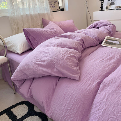 Minimalistisk Bomulds Sengetøjssæt – Enkel Elegance med Hygge og Komfort Bedding Tech Butik Lilla Tvilling