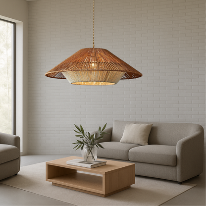 Bambus Flettet Pendelampe – Naturlig Elegance Møder Hyggelig Belysning Lamp Tech Butik
