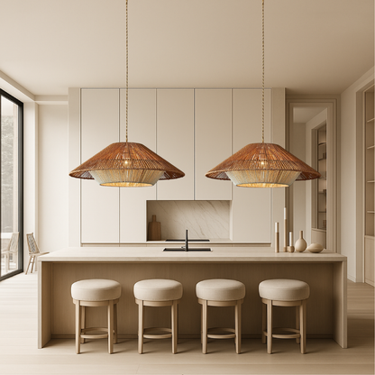 Bambus Flettet Pendelampe – Naturlig Elegance Møder Hyggelig Belysning Lamp Tech Butik