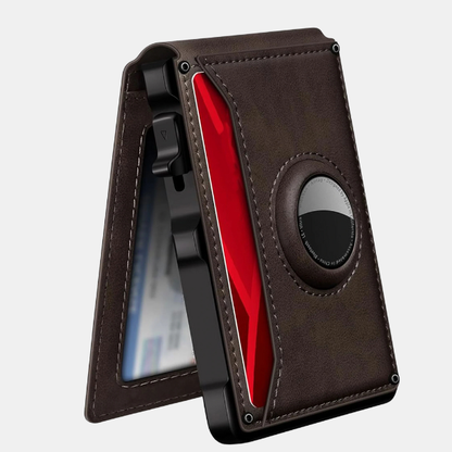 Luksuriøs Airtag Pung – Sikker og Stilfuld Tech Butik Mørkebrun