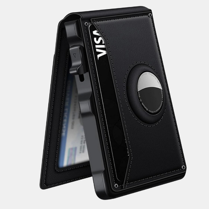 Luksuriøs Airtag Pung – Sikker og Stilfuld Tech Butik Sort