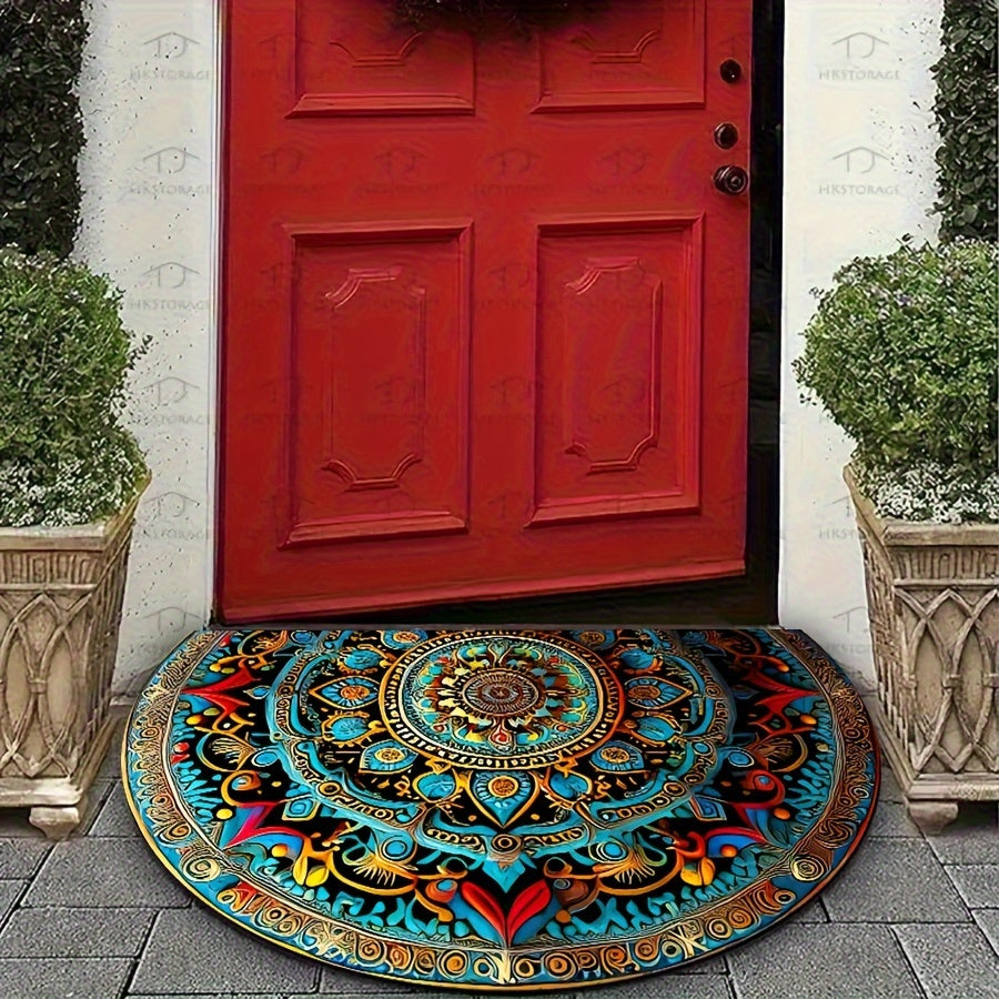 Dekorativ Mandala Gummimåtte – Holdbar Skridsikker Udendørs Måtte Doormats Tech Butik 2 Stykker 40 × 60cm