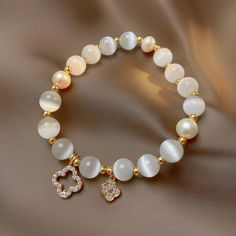 Naturligt Krystal- & Perlearmbånd – Elegant og Tidløst Tilbehør Bracelets Tech Butik
