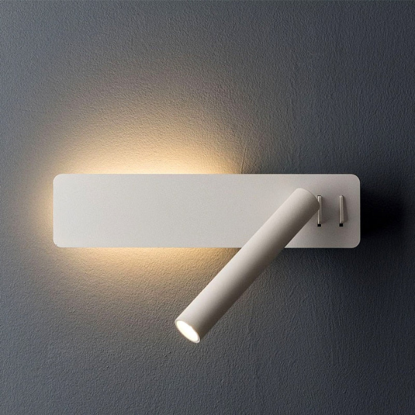Drejbar LED Væglampe til Seng – Minimalistisk Læselampe Wall Lamp Tech Butik Hvid
