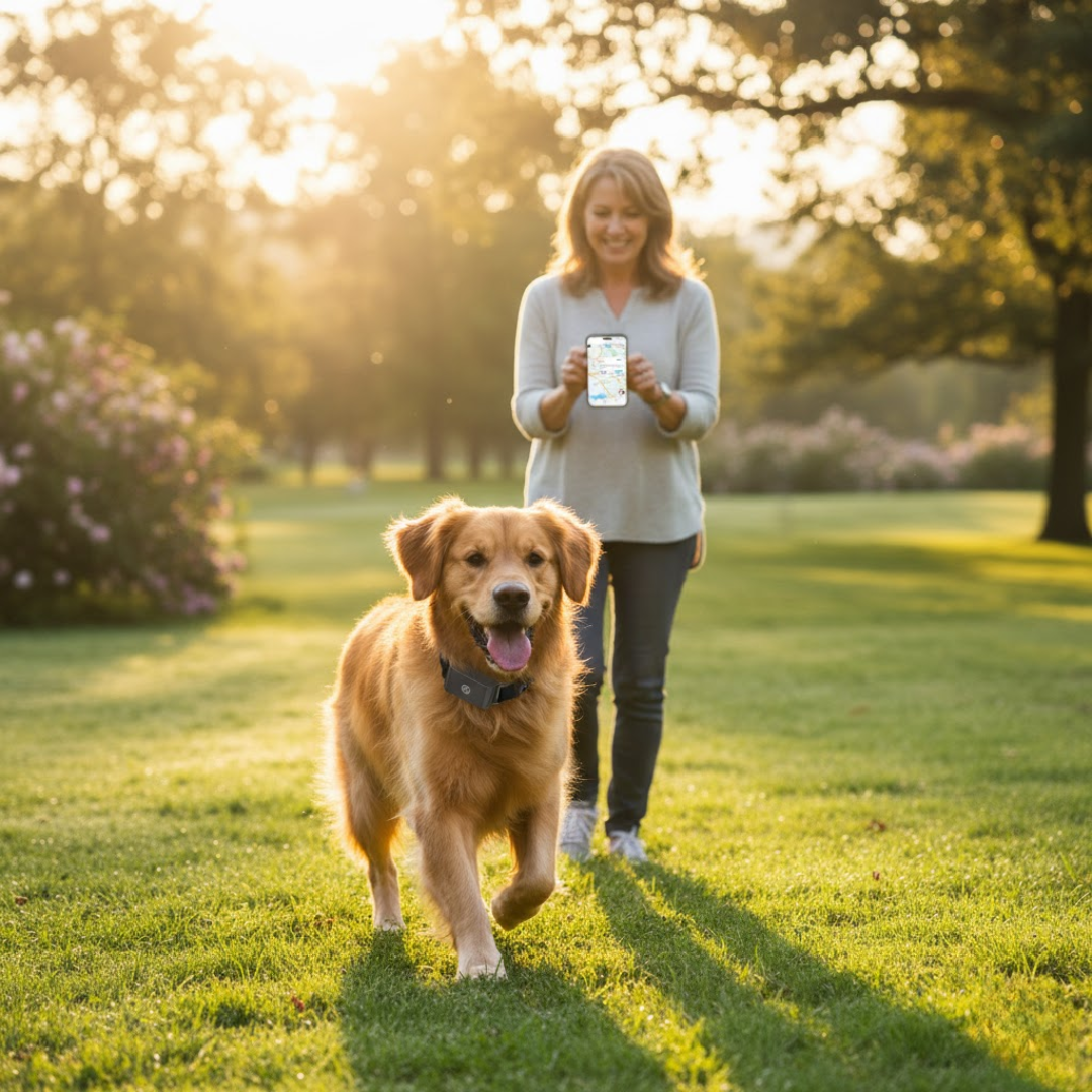 Holdbar Vandtæt GPS Halsbånd – Smart og Pålidelig Lokalisering af Dit Kæledyr Pets Tech Butik