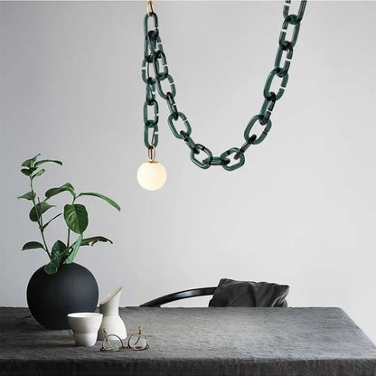 Moderne Glas-Kæde Pendellampe – Stilfuld LED Lysekrone til Hjemmet Lamps & Lighting Tech Butik