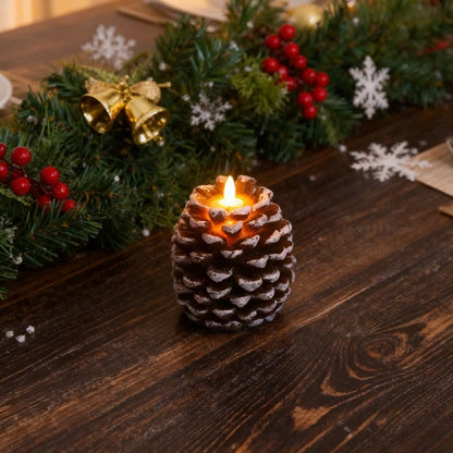 Flameless Kogler Stearinlys – Hyggeligt Skær med Rustik Charm Home & Decor Tech Butik Hvid Brun